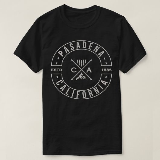 パサデナカリフォルニクールア旅行記念素朴品Pa Tシャツ (デザイン正面)