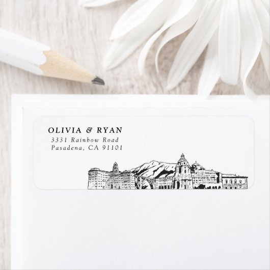 パサデナスカイラインモダン差出人住所ラベル ラベル (インサイチュ)