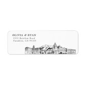 パサデナスカイラインモダン差出人住所ラベル ラベル (正面)