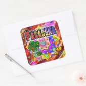 パサデナトロピカルフレンズステッカー スクエアシール (封筒)