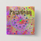 パサデナラッキーゴールデンボタン 缶バッジ (正面)