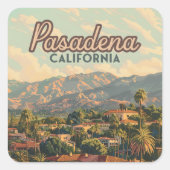 パサデナロサンゼルスカリフォルニアマウンテンズヴィンテージ スクエアシール (正面)