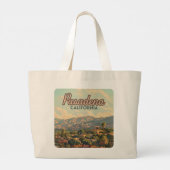 パサデナロサンゼルスカリフォルニアマウンテンズヴィンテージ ラージトートバッグ (裏面)