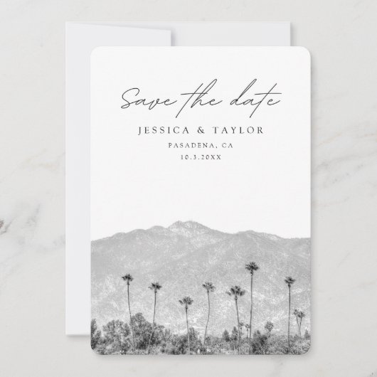 パサデナ日付を保存ロサンゼルス結婚ズ 招待状 (正面)