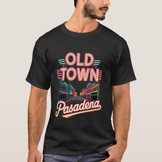 パサデナ旧市街 カリフォルニア レトロ建築 婦人服店 Tシャツ (正面)