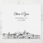 パサデナ結婚のサパーソナライズされたンパーラベル スパークリングワインラベル (シングルラベル)