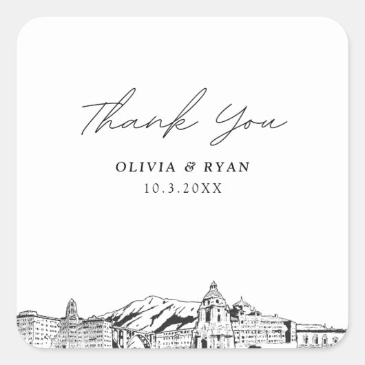 パサデナ結婚の目印に感謝 スクエアシール (正面)