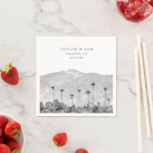 パサデナ結婚ズパームツリーマウンテンナプキンス スタンダードカクテルナプキン (インサイチュ)