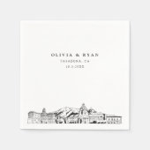 パサデナ結婚紙カクテルナプキン スタンダードカクテルナプキン (正面)