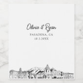 パサモダンデナ結婚のカスタム ワインラベル (シングルラベル)