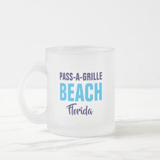 パサーグリルビーチ フロリダ コーヒーマグ フロストグラスマグカップ (左)