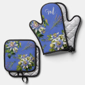 パシオンフラワーズペリウィンクルフローラ 鍋つかみ&鍋敷きセット (正面/裏面)