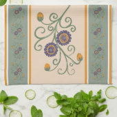 パシオンフラワーティータオル(ヴィンテージ) キッチンタオル (折り畳み)