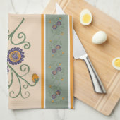 パシオンフラワーティータオル(ヴィンテージ) キッチンタオル (四つ折り)