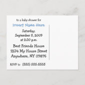 パシファイヤーブルーベビーシャワー付きパンダ招待状 インビテーションポストカード (裏面)