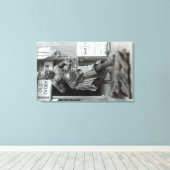 パシフィックキュリオショップの看守の像 キャンバスプリント (インサイチュ (ウッドフロア))