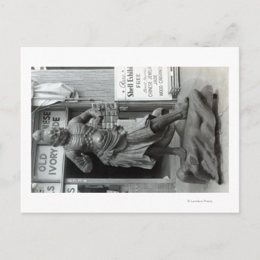 パシフィックキュリオショップの看守の像 ポストカード (正面)