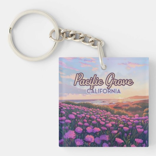 パシフィックグローブカリフォルニアモントレー魔法パープル キーホルダー (正面)