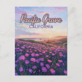 パシフィックグローブカリフォルニアモントレー魔法パープル ポストカード (正面)