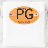 パシフィックグローブヨーロッパスタイルオーバルステッカー 楕円形シール (バッグ)