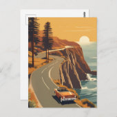 パシフィックコーストカリフォルニアレトロ沿岸 ポストカード (正面/裏面)