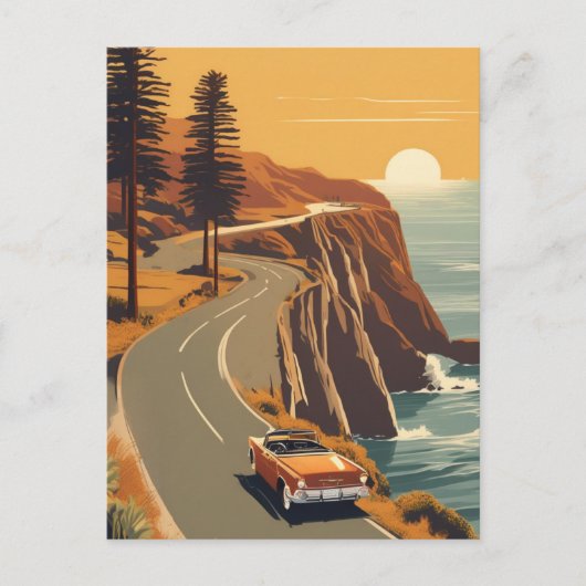 パシフィックコーストカリフォルニアレトロ沿岸 ポストカード (正面)