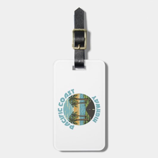 パシフィックコーストハイウェイパームツリー ラゲッジタグ (正面縦)