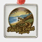 パシフィックコーストハイウェイレトロ メタルオーナメント (正面)