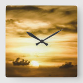 パシフィックサンセット海 スクエア壁時計 (正面)