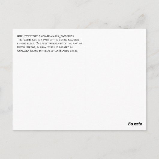 パシフィックサンベーリングシーカニ魚釣り艦隊 ポストカード (裏面)