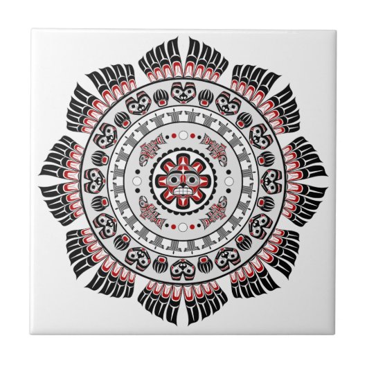 パシフィックノースウェスト先住民アメリカンアートマンダラ タイル (正面)