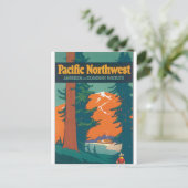 パシフィックノースウエストヴィンテージ旅行のポスター作品 ポストカード (スタンド正面)