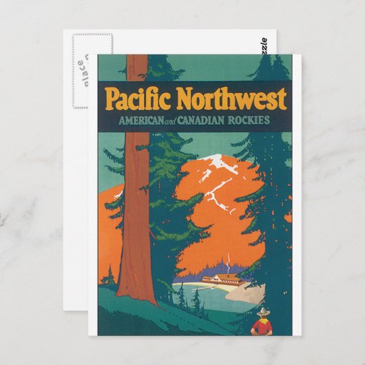 パシフィックノースウエストヴィンテージ旅行のポスター作品 ポストカード (正面/裏面)