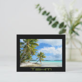 パシフィックパームビーチブラック文字はがき ポストカード (スタンド正面)