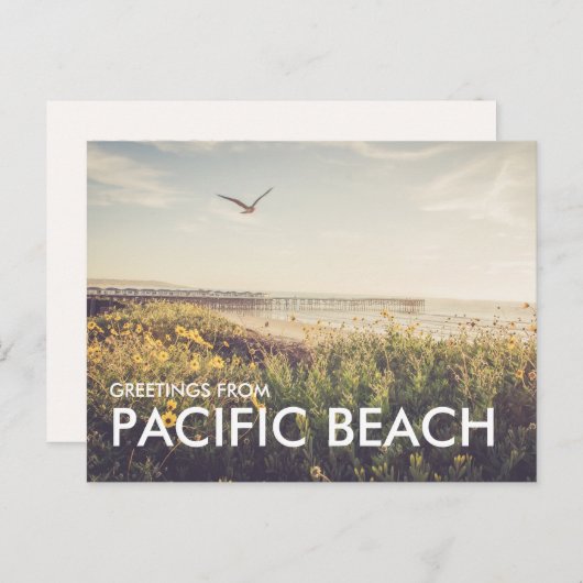 パシフィックビーチサンディエゴポストカード ポストカード (正面/裏面)