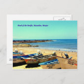 パシフィックマザトランの真珠のメキシコボート ポストカード (正面/裏面)