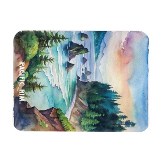 パシフィックリム国立公園の水の絵画色 マグネット (横)