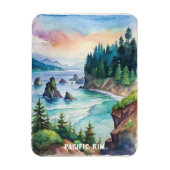 パシフィックリム国立公園の水の絵画色 マグネット (縦)