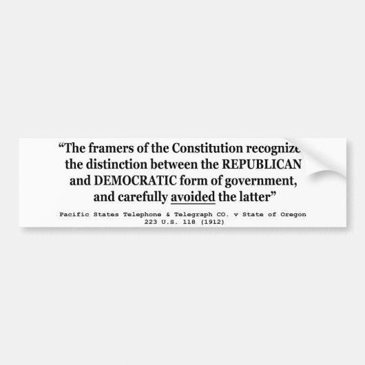 パシフィック電話Co v Oregon 223 US 118 (1912) バンパーステッカー (正面)