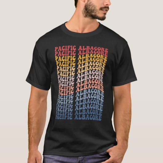 パシフィック・アルバコア グルービー レトロ 魚 Tシャツ (正面)