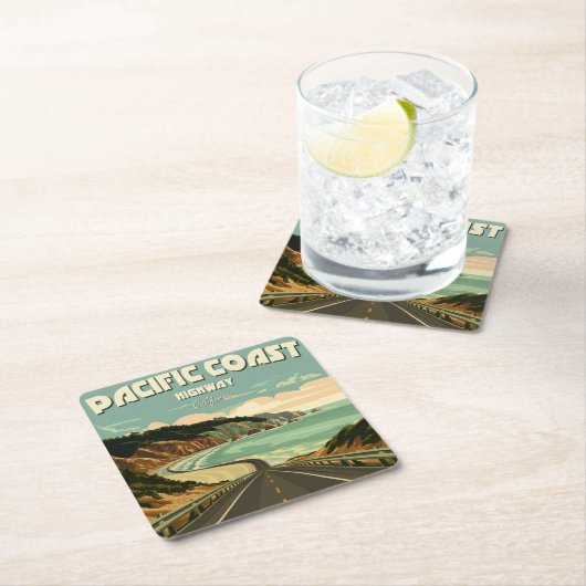 パシフィック・コースト・ハイウェイ・ビスタ スクエアペーパーコースター (インサイチュ)