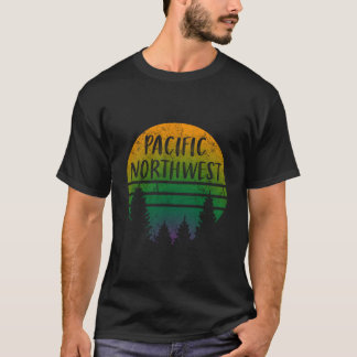 パシフィック・ノースウェストの樹木 風化したアウトドア自然- Tシャツ