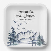 パシフィック・ノースウェスト ロッキー山脈の結婚式 ペーパープレート (正面)