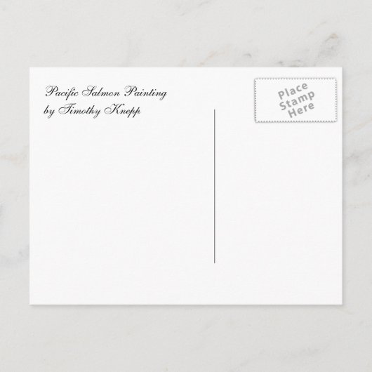 パシフィッ絵を描クサーモンのはがき ポストカード (裏面)