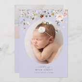 パシンプルステルパープルフローラ誕生の発表 招待状 (正面/裏面)