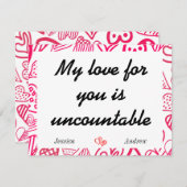 パシンプルックエレガント・バレンタイン、カップルに甘い ノートカード (正面/裏面)