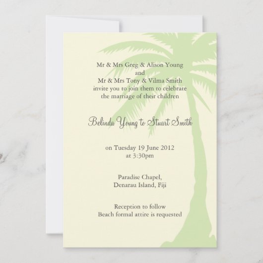 パシンプルームツリー結婚式招待状2 招待状 (正面)