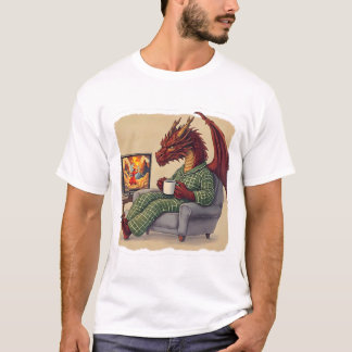 パジャマおもしろいドラゴンソフソフラウンジアート Tシャツ