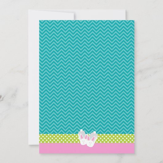 パジャマおよび絵画の黒板のスタイルの招待状 招待状 (裏面)