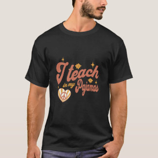 パジャマで授業中!おもしろホームスクーリングのママ先生 Tシャツ